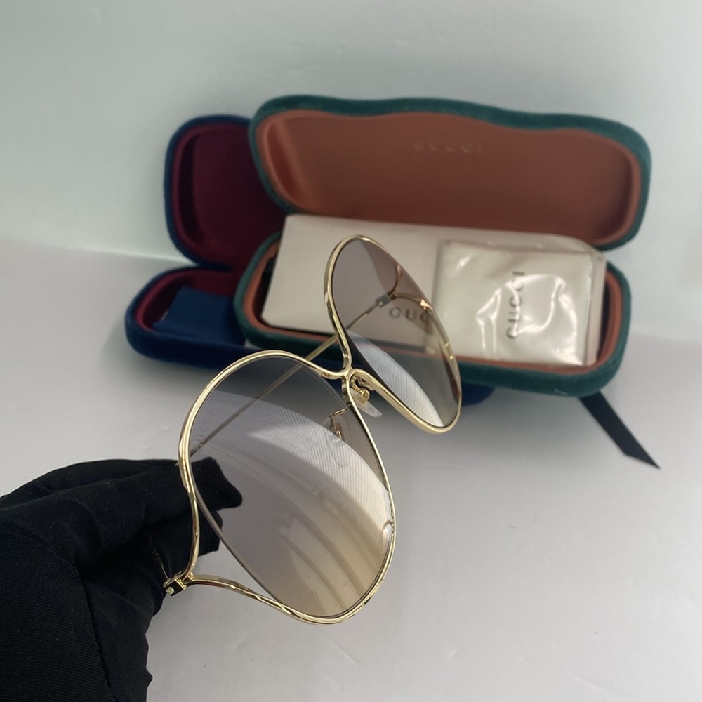 New Authentic GUCCI GG0362S 003 Blue to Peach Gradient Sunglass - Picture 10 of 17